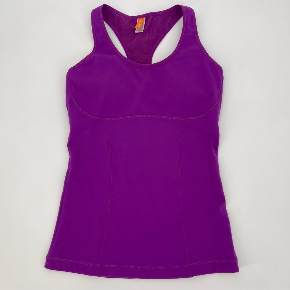 Lucy Purple Racerback Tank Top with built in bra